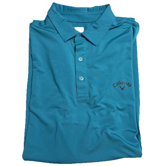 Mens Callaway Opti Dri Rogue Emerald Green Golf Polo Shirt Short Sleeve Large - Picture 1 of 11